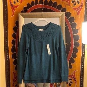 Sonoma Pointelle Yoke Sweater